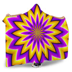 Yellow Flower Moving Optical Illusion Hooded Blanket