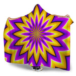 Yellow Flower Moving Optical Illusion Hooded Blanket