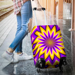 Yellow Flower Moving Optical Illusion Luggage Cover GearFrost