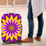 Yellow Flower Moving Optical Illusion Luggage Cover GearFrost