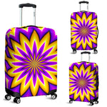 Yellow Flower Moving Optical Illusion Luggage Cover GearFrost
