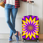 Yellow Flower Moving Optical Illusion Luggage Cover GearFrost