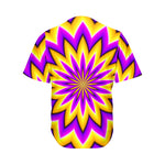 Yellow Flower Moving Optical Illusion Men's Baseball Jersey