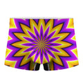 Yellow Flower Moving Optical Illusion Men's Boxer Briefs