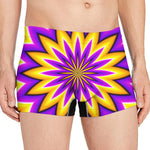 Yellow Flower Moving Optical Illusion Men's Boxer Briefs