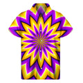 Yellow Flower Moving Optical Illusion Men's Short Sleeve Shirt
