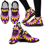 Yellow Flower Moving Optical Illusion Mesh Knit Shoes GearFrost