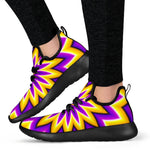 Yellow Flower Moving Optical Illusion Mesh Knit Shoes GearFrost