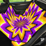 Yellow Flower Moving Optical Illusion Pet Car Back Seat Cover