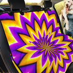 Yellow Flower Moving Optical Illusion Pet Car Back Seat Cover