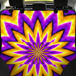 Yellow Flower Moving Optical Illusion Pet Car Back Seat Cover