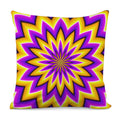 Yellow Flower Moving Optical Illusion Pillow Cover
