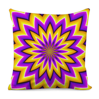 Yellow Flower Moving Optical Illusion Pillow Cover