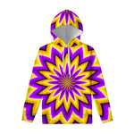 Yellow Flower Moving Optical Illusion Pullover Hoodie