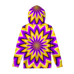 Yellow Flower Moving Optical Illusion Pullover Hoodie