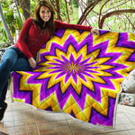 Yellow Flower Moving Optical Illusion Quilt