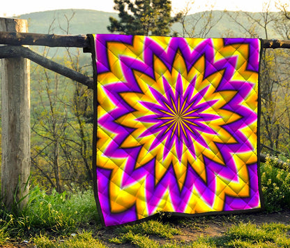 Yellow Flower Moving Optical Illusion Quilt