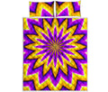 Yellow Flower Moving Optical Illusion Quilt Bed Set