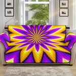 Yellow Flower Moving Optical Illusion Sofa Protector