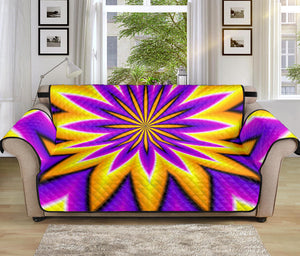 Yellow Flower Moving Optical Illusion Sofa Protector