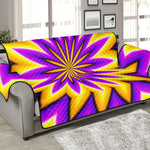 Yellow Flower Moving Optical Illusion Sofa Protector