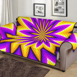 Yellow Flower Moving Optical Illusion Sofa Protector