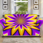 Yellow Flower Moving Optical Illusion Sofa Protector