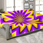 Yellow Flower Moving Optical Illusion Sofa Protector