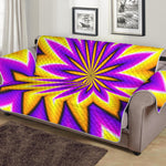 Yellow Flower Moving Optical Illusion Sofa Protector