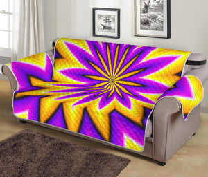 Yellow Flower Moving Optical Illusion Sofa Protector