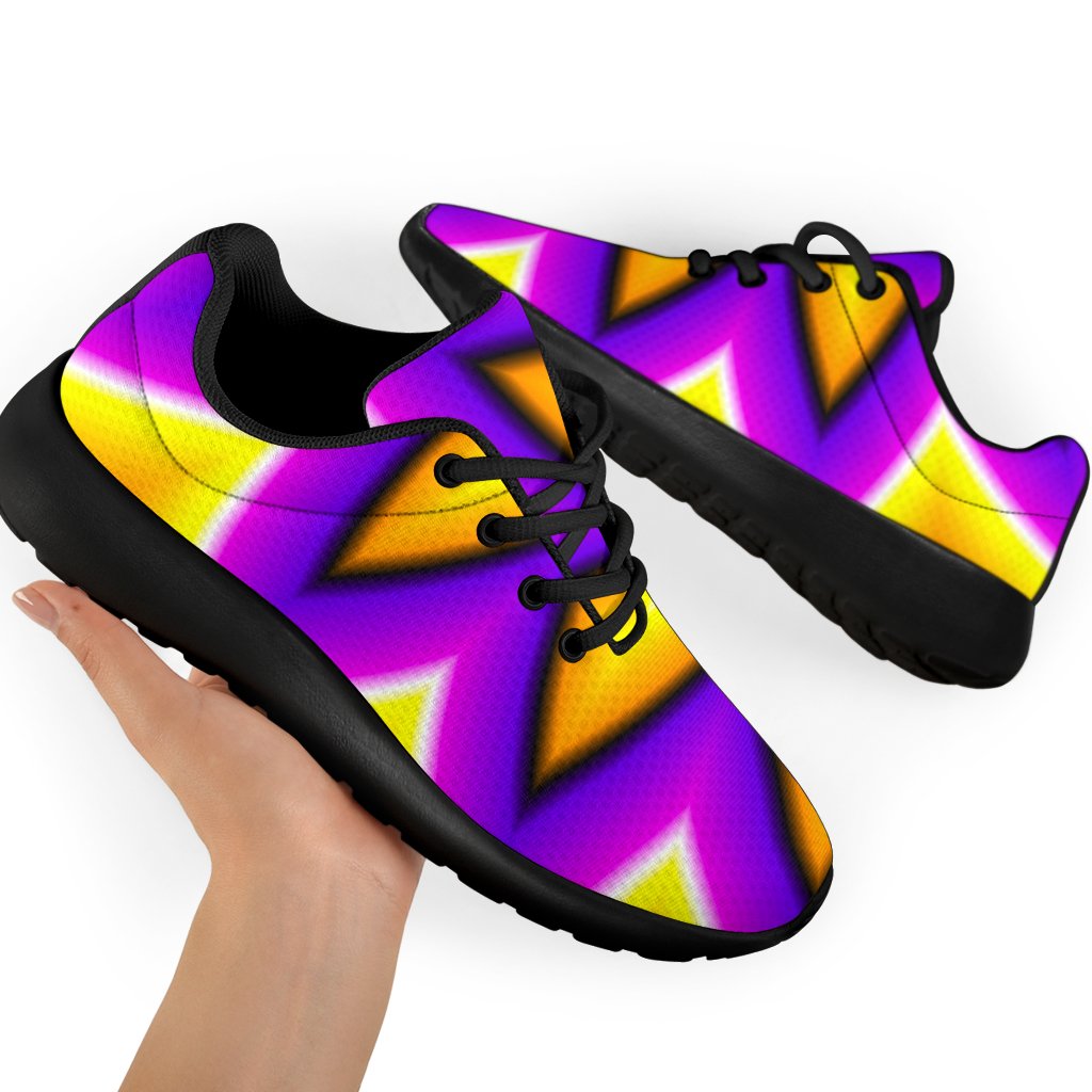 Yellow Flower Moving Optical Illusion Sport Shoes GearFrost