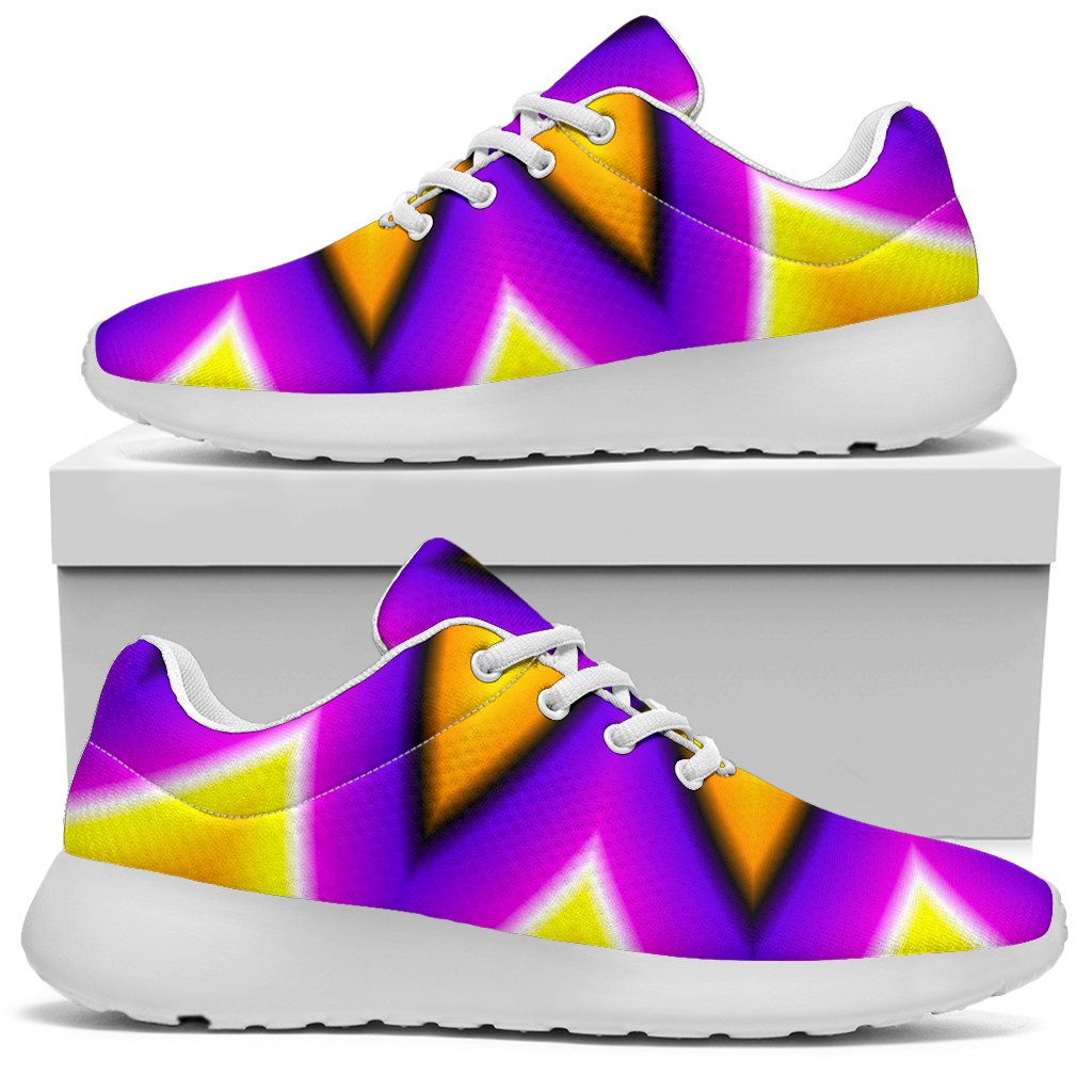 Yellow Flower Moving Optical Illusion Sport Shoes GearFrost