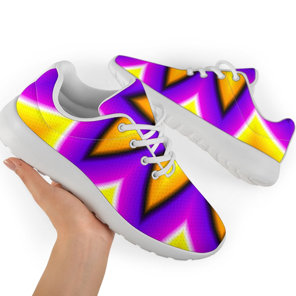 Yellow Flower Moving Optical Illusion Sport Shoes GearFrost