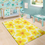 Yellow Frangipani Pattern Print Area Rug