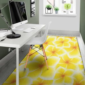 Yellow Frangipani Pattern Print Area Rug