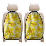 Yellow Frangipani Pattern Print Car Seat Organizers