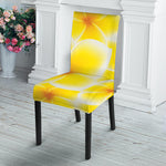 Yellow Frangipani Pattern Print Dining Chair Slipcover