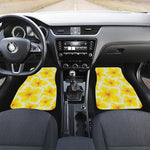 Yellow Frangipani Pattern Print Front and Back Car Floor Mats