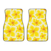 Yellow Frangipani Pattern Print Front Car Floor Mats