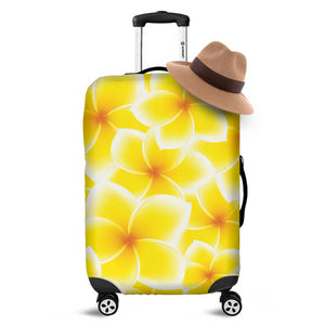 Yellow Frangipani Pattern Print Luggage Cover