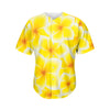 Yellow Frangipani Pattern Print Men's Baseball Jersey