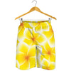 Yellow Frangipani Pattern Print Men's Shorts