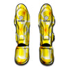 Yellow Frangipani Pattern Print Muay Thai Shin Guard