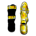 Yellow Frangipani Pattern Print Muay Thai Shin Guard