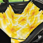 Yellow Frangipani Pattern Print Pet Car Back Seat Cover