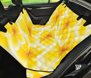 Yellow Frangipani Pattern Print Pet Car Back Seat Cover