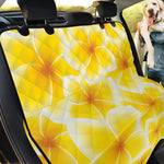 Yellow Frangipani Pattern Print Pet Car Back Seat Cover