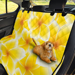 Yellow Frangipani Pattern Print Pet Car Back Seat Cover