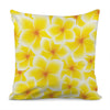 Yellow Frangipani Pattern Print Pillow Cover