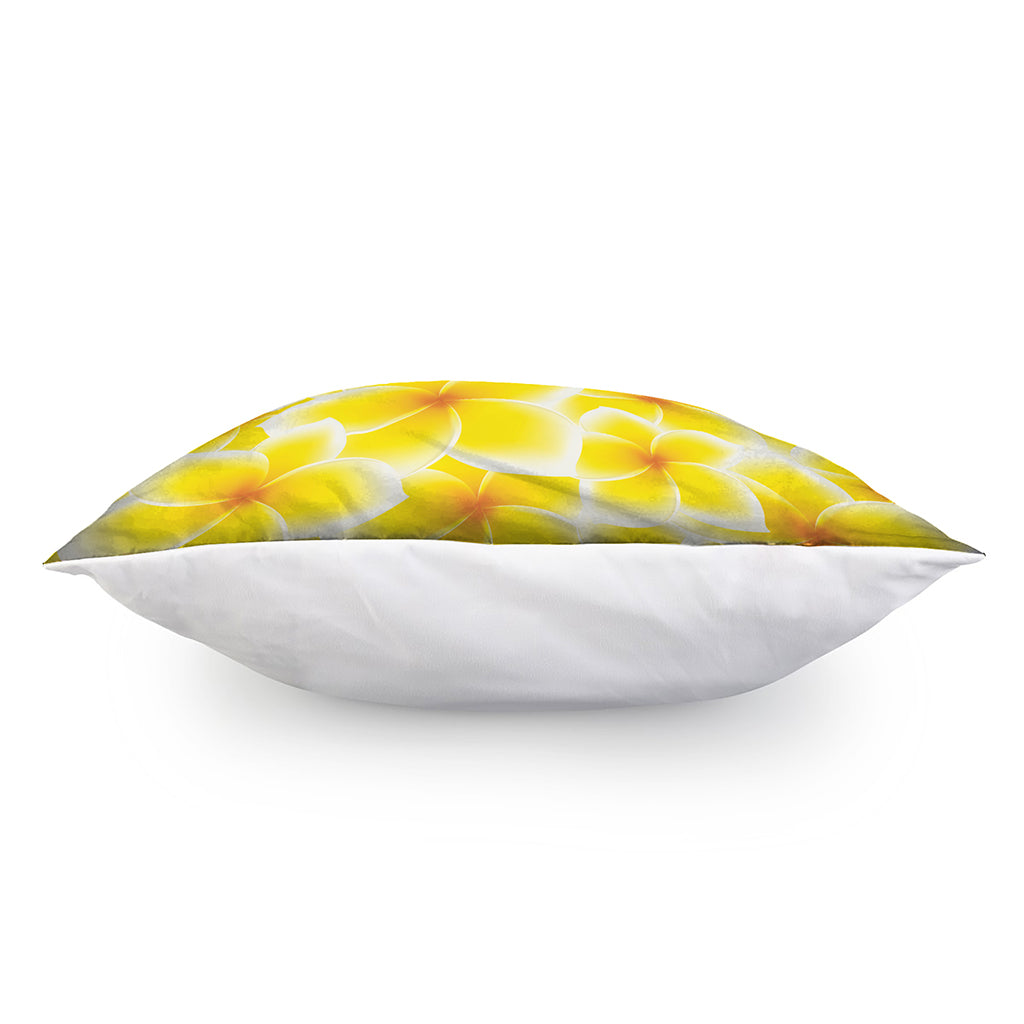Yellow Frangipani Pattern Print Pillow Cover